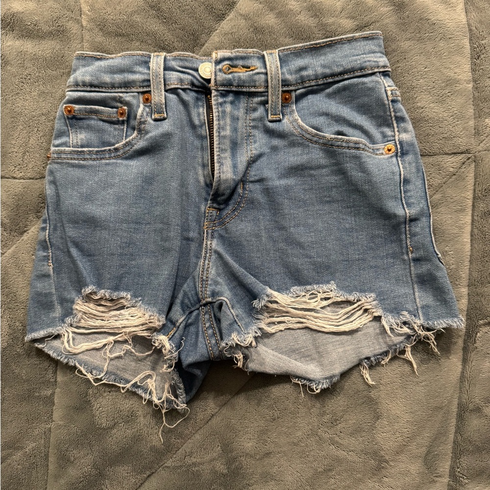 Levi's Light Blue Distressed Jean Shorts